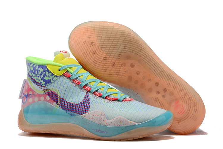 New Nike KD 12 Jade Blue Yellow Orange Shoes